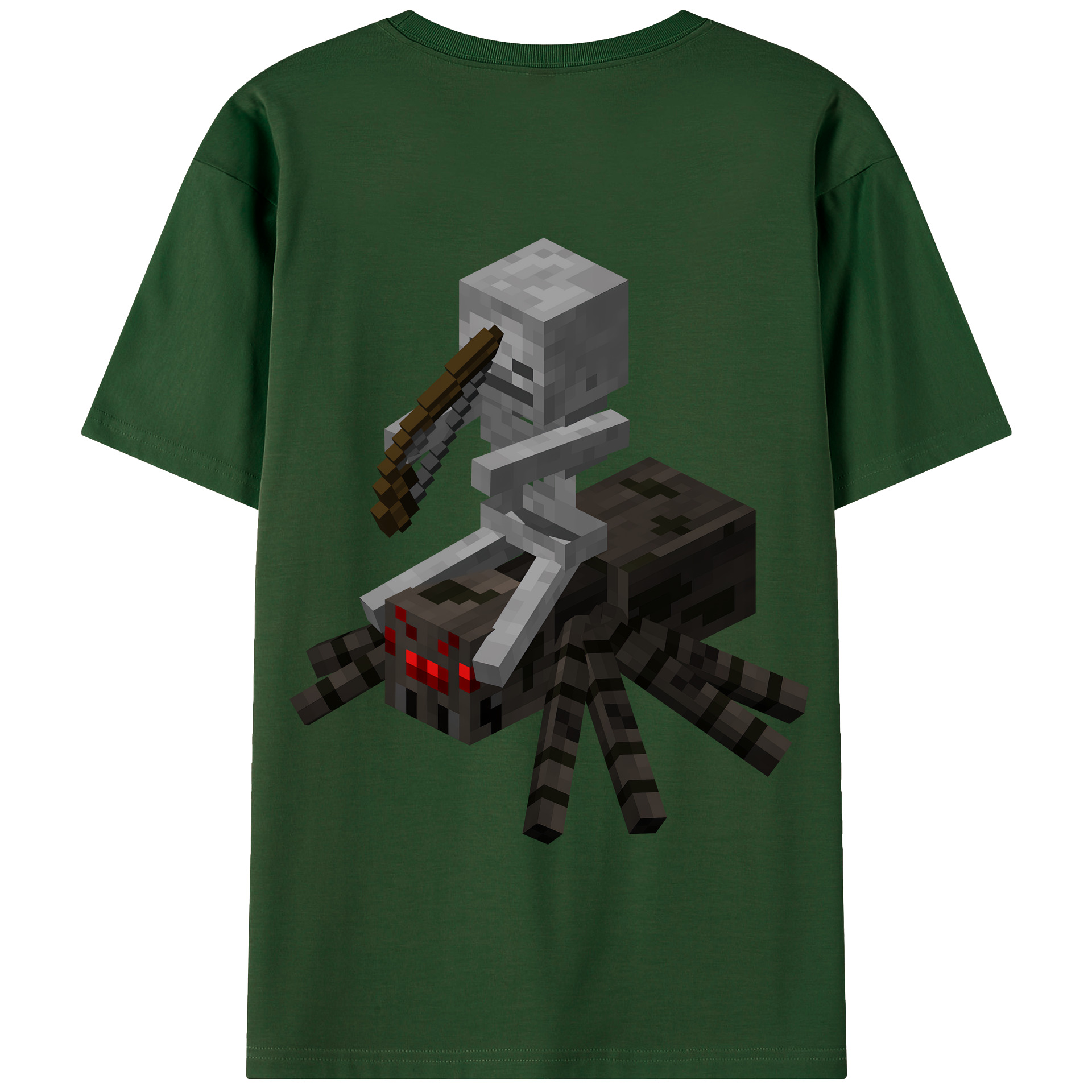 （画像用） マインクラフト ブロックの世界 Minecraft MC Block world 綿100％半袖Tシャツ（背面プリント）